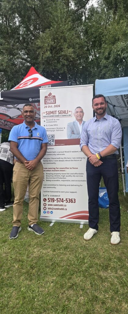 Sumit Sehli with neighbours and community members in Kitchener Ward 5, photo 36 of 71