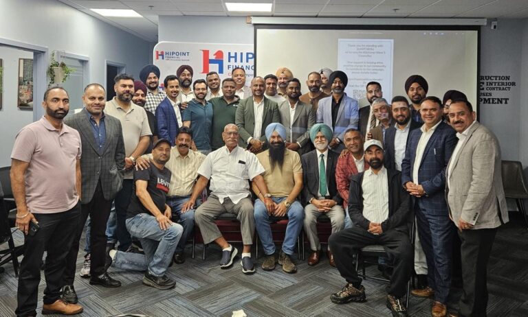 Sumit Sehli with neighbours and community members in Kitchener Ward 5, photo 45 of 71