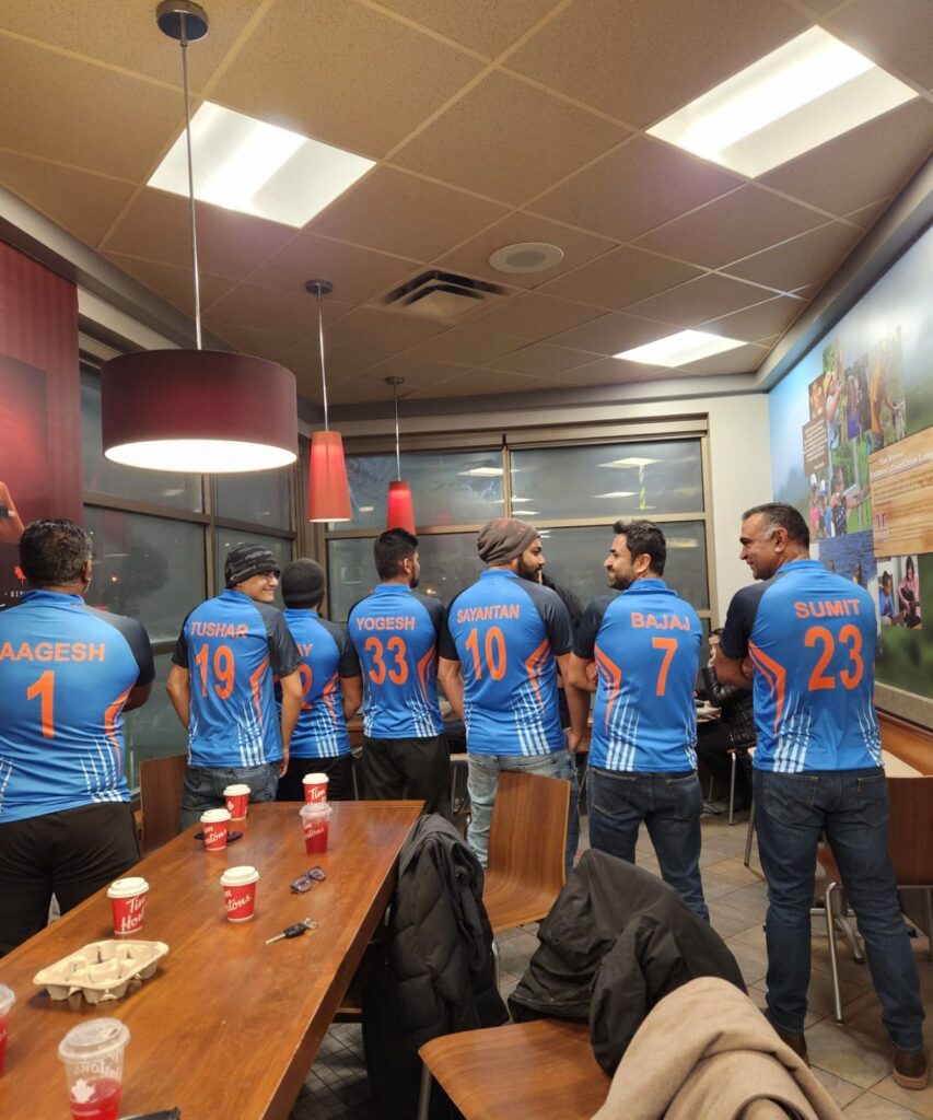 Sumit Sehli with his cricket teammates